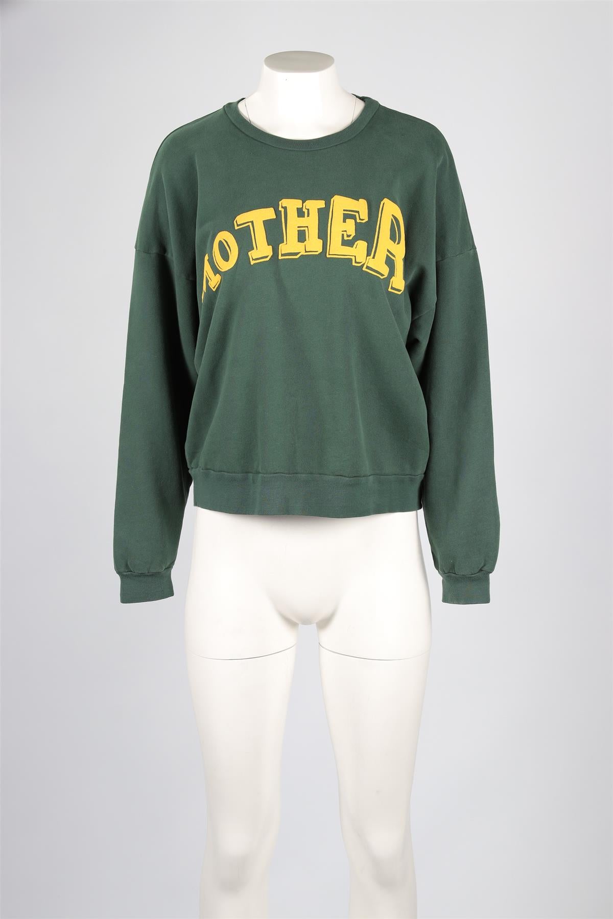 MOTHER GREEN COTTON SWEATSHIRT MEDIUM