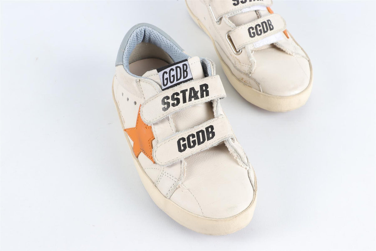 GOLDEN GOOSE DELUXE BRAND CREAM KIDS GIRLS SNEAKERS EU 27 UK 9 US 10