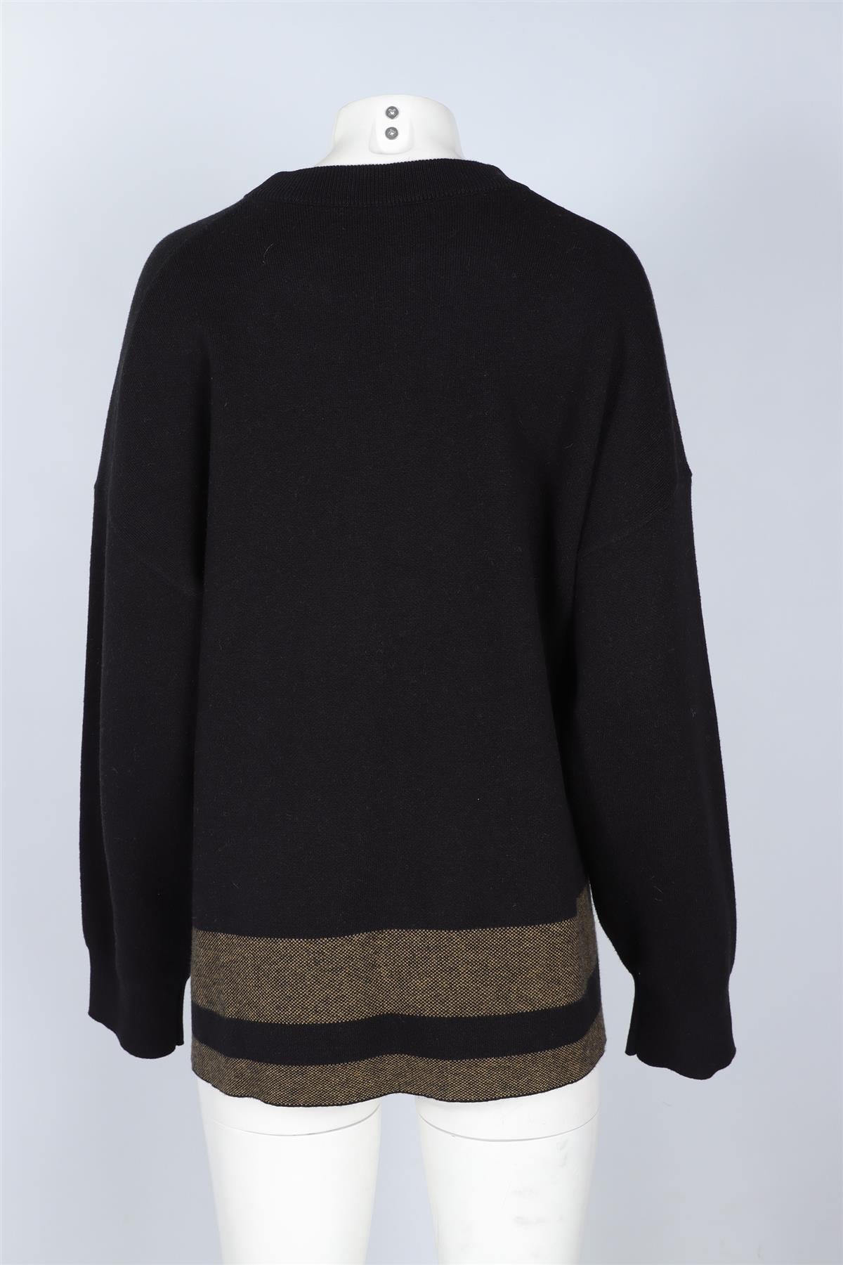 PROENZA SCHOULER WHITE LABEL BLACK COTTON SWEATER X-LARGE