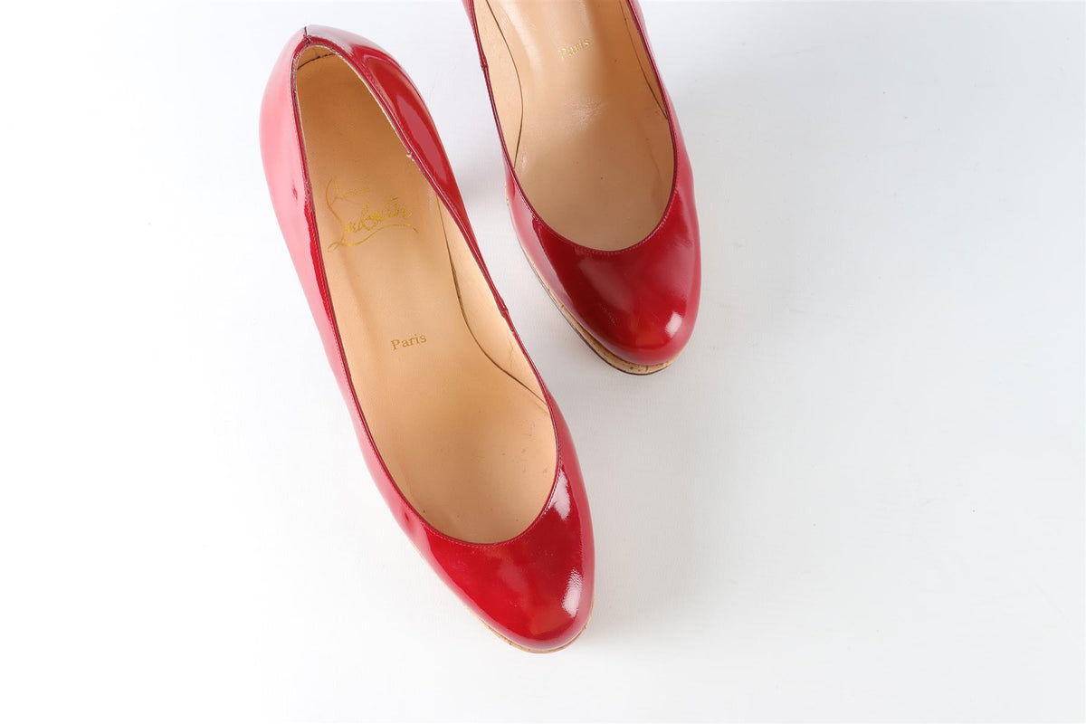 CHRISTIAN LOUBOUTIN RED PATENT LEATHER PUMPS EU 39 UK 6 US 9