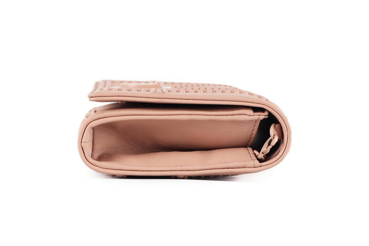 CHRISTIAN DIOR PINK DIORAMA CROISIERE LEATHER WALLET ON CHAIN