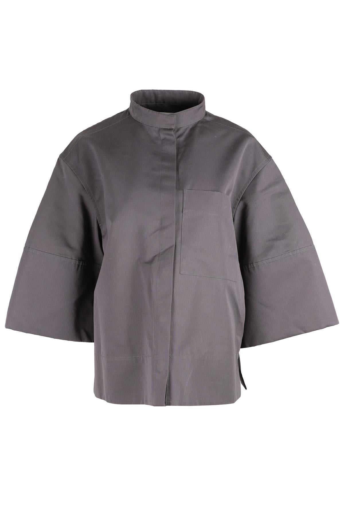 JIL SANDER GREY COTTON SHIRT FR 36 UK 8