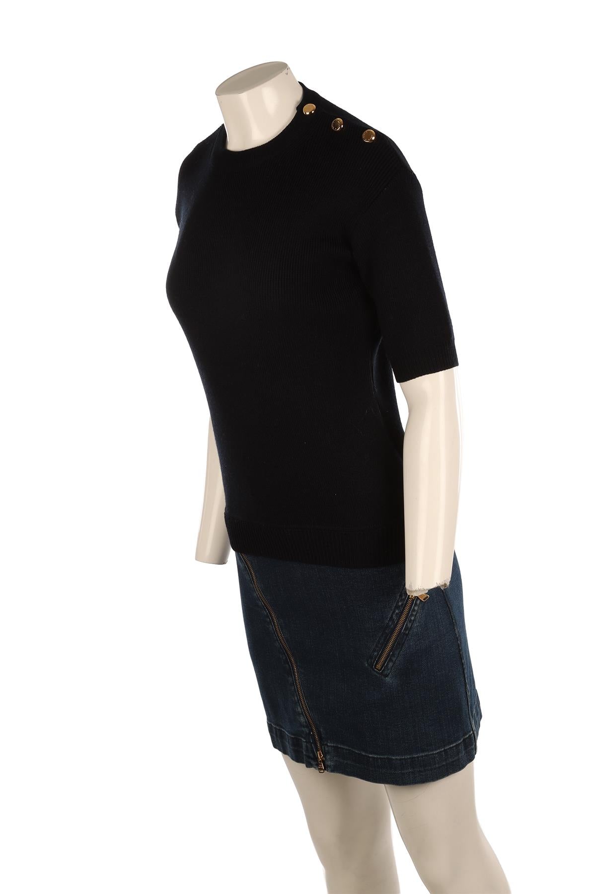LOUIS VUITTON NAVY DENIM MINI DRESS MEDIUM