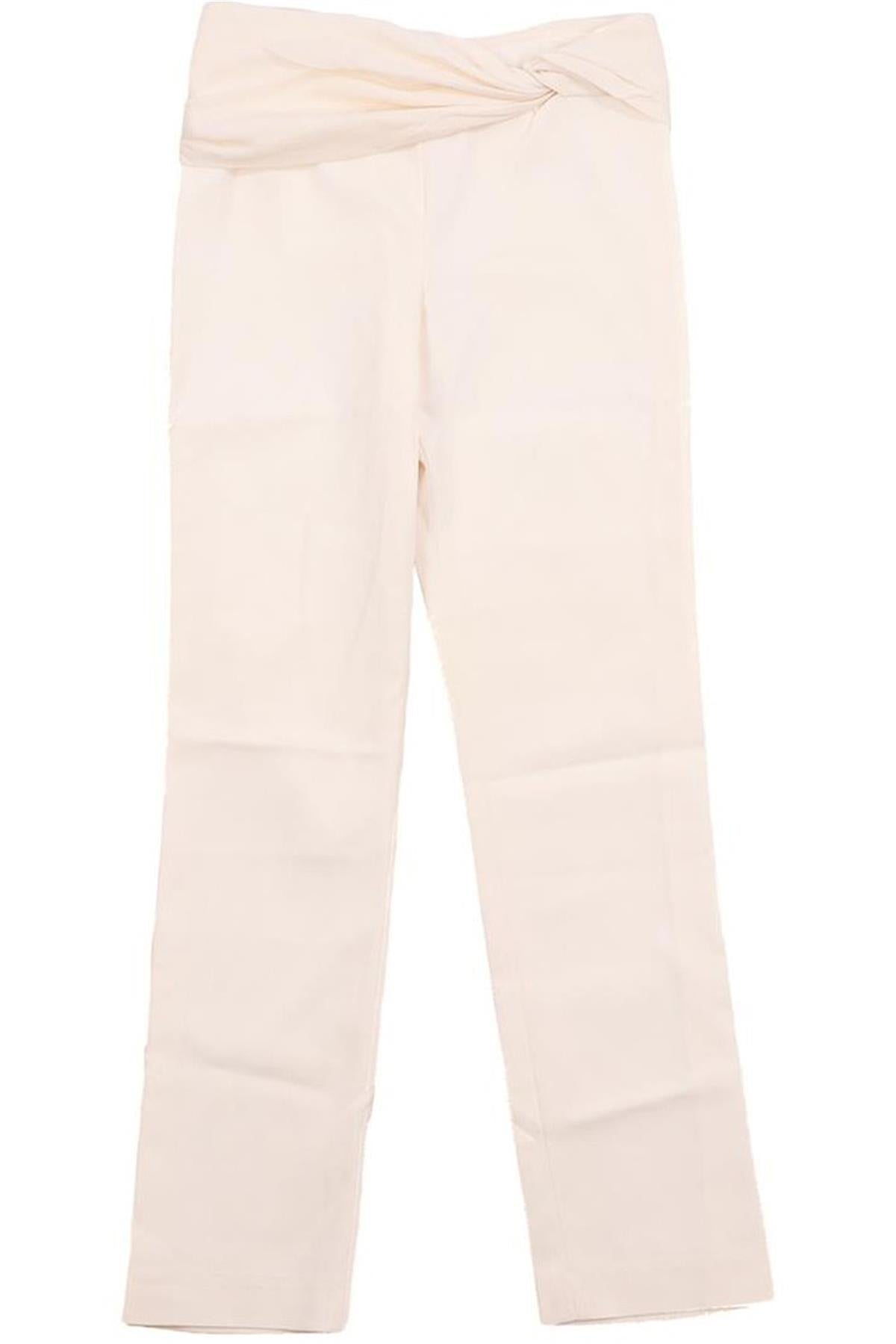 VERSACE IVORY VINTAGE SILK STRAIGHT LEG PANTS IT 38 UK 6