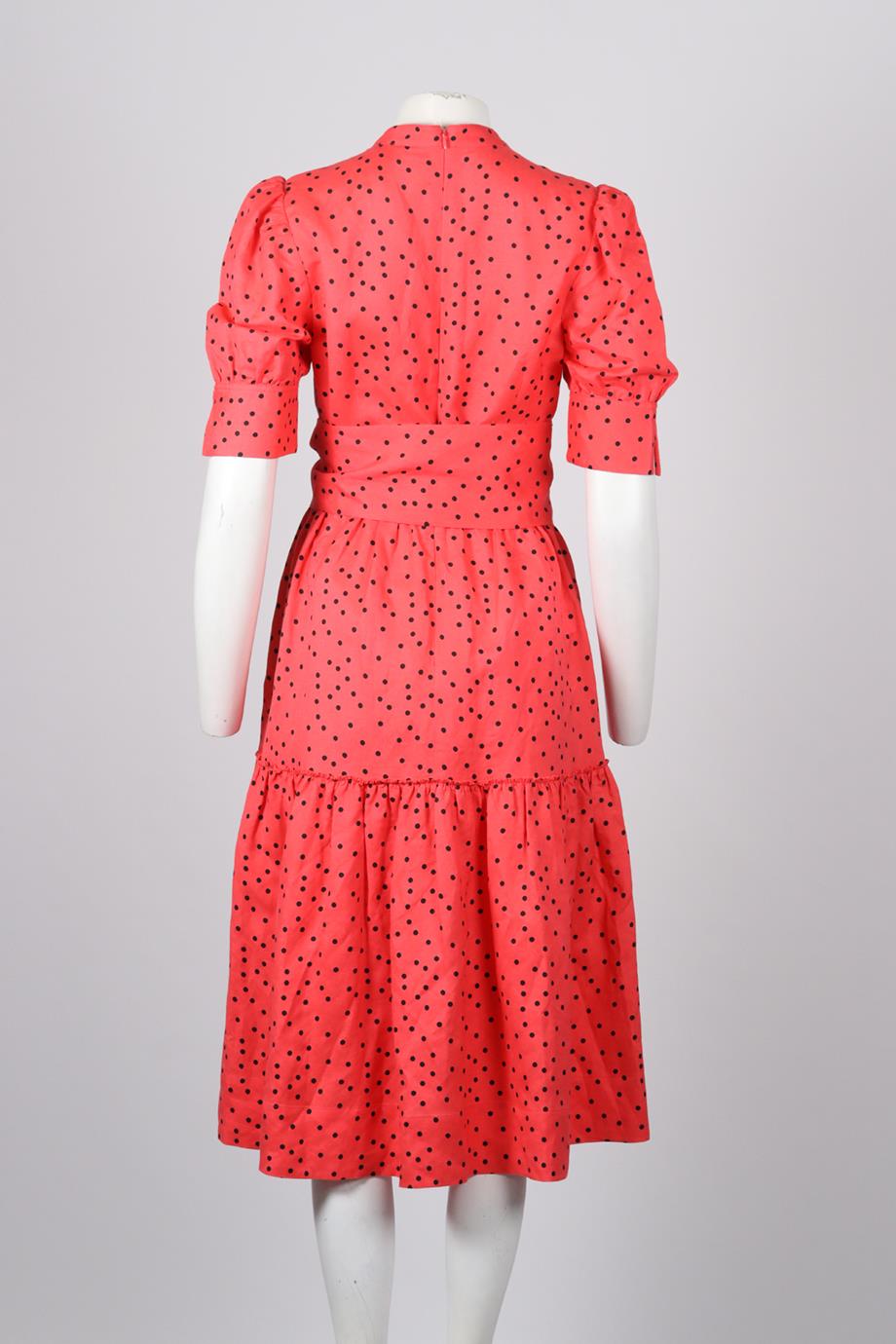 REBECCA VALLANCE LINEN BLEND MIDI DRESS UK 10