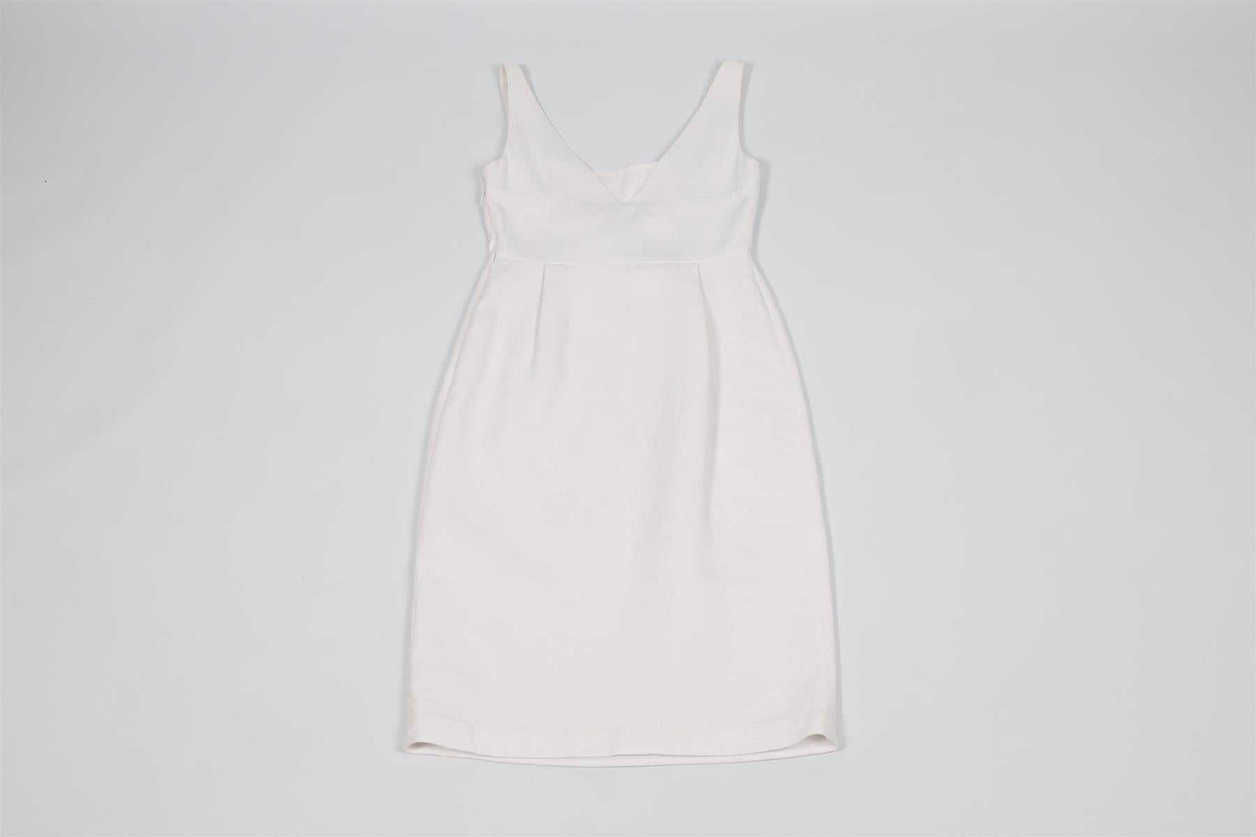 MOSCHINO CHEAP AND CHIC WHITE COTTON MIDI DRESS IT 40