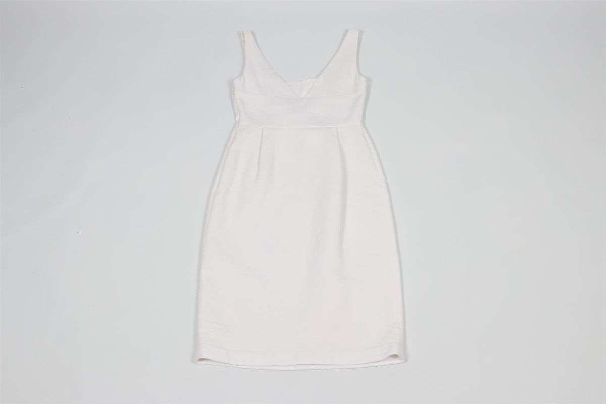 MOSCHINO CHEAP AND CHIC WHITE COTTON MIDI DRESS IT 40