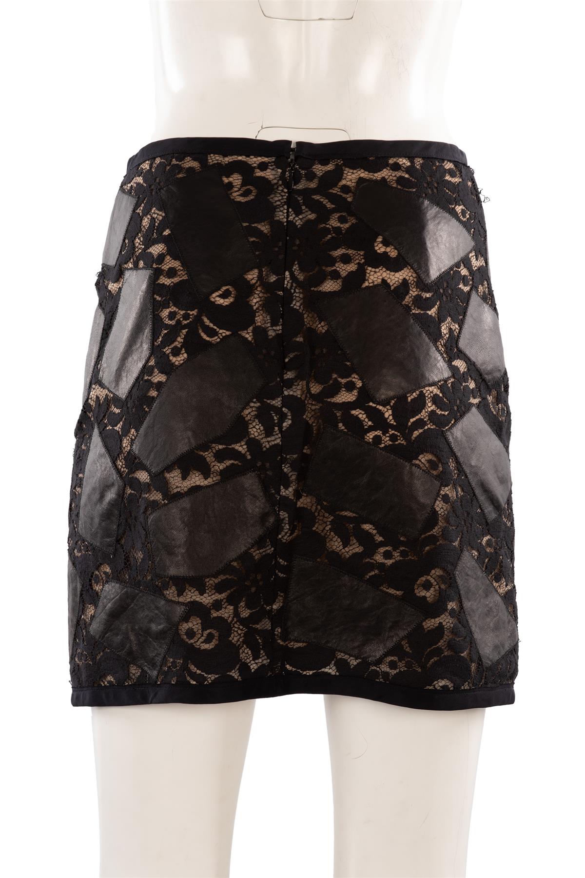 3.1 PHILLIP LIM BLACK LACE MINI SKIRT US 2 UK 6