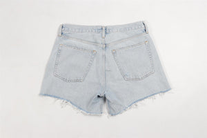 FRAME BLUE HIGH RISE DENIM SHORTS W29 UK 10-12