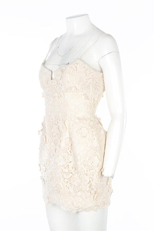 MAGDA BUTRYM + H&M CREAM LACE MINI DRESS FR 36 UK 8