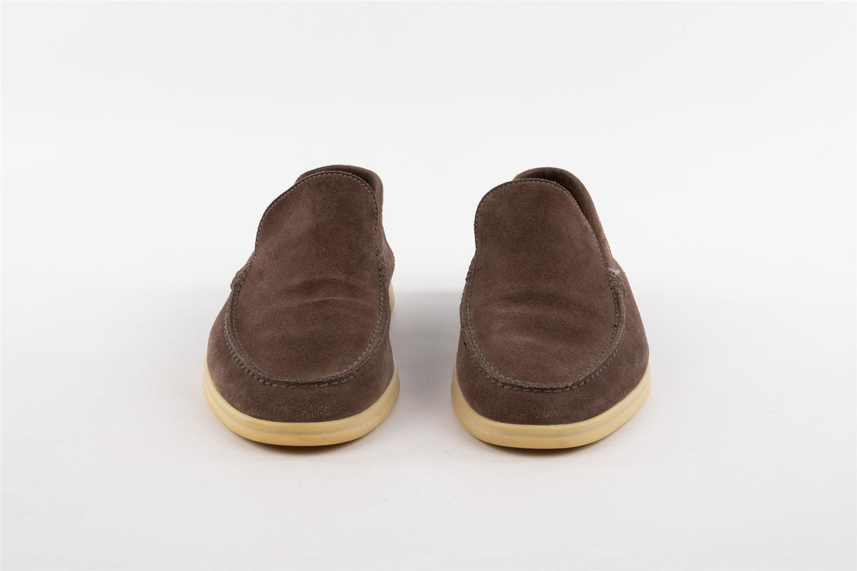 LORO PIANA BROWN MEN'S SUMMER WALK SUEDE LOAFERS EU 41.5 UK 7.5 US 8.5
