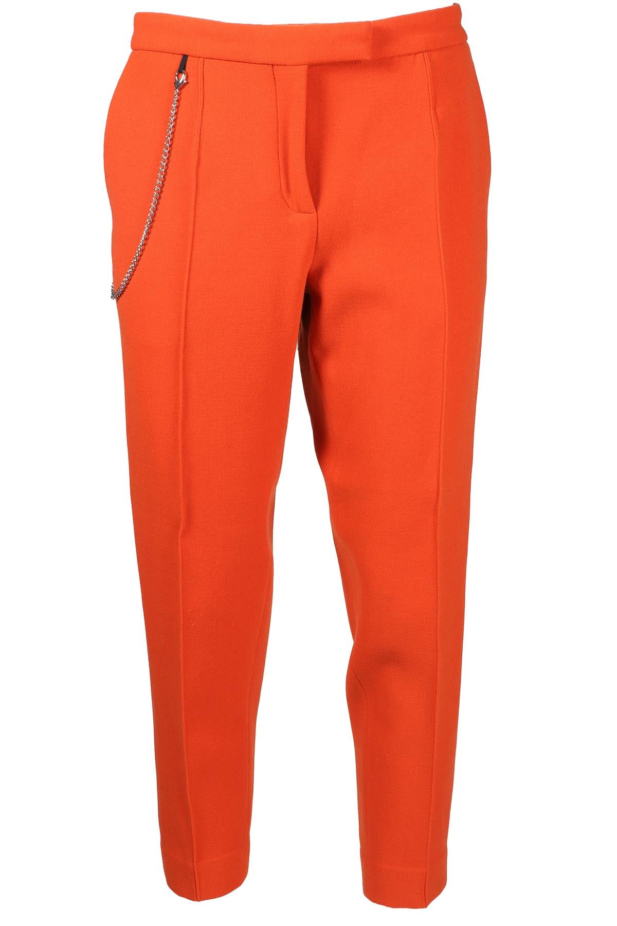 BOTTEGA VENETA ORANGE WOOL TAPERED PANTS IT 44 UK 12