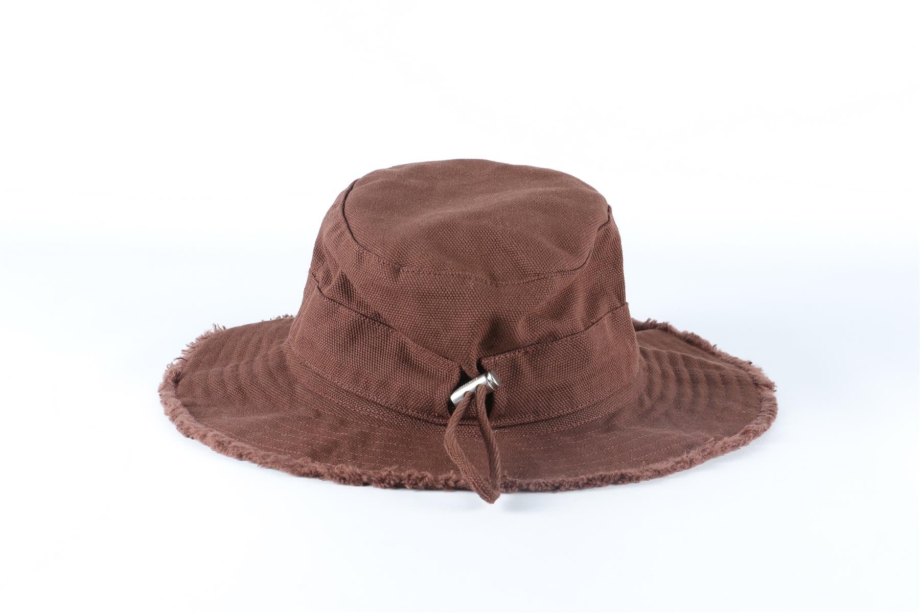 JACQUEMUS BROWN COTTON BUCKET HAT