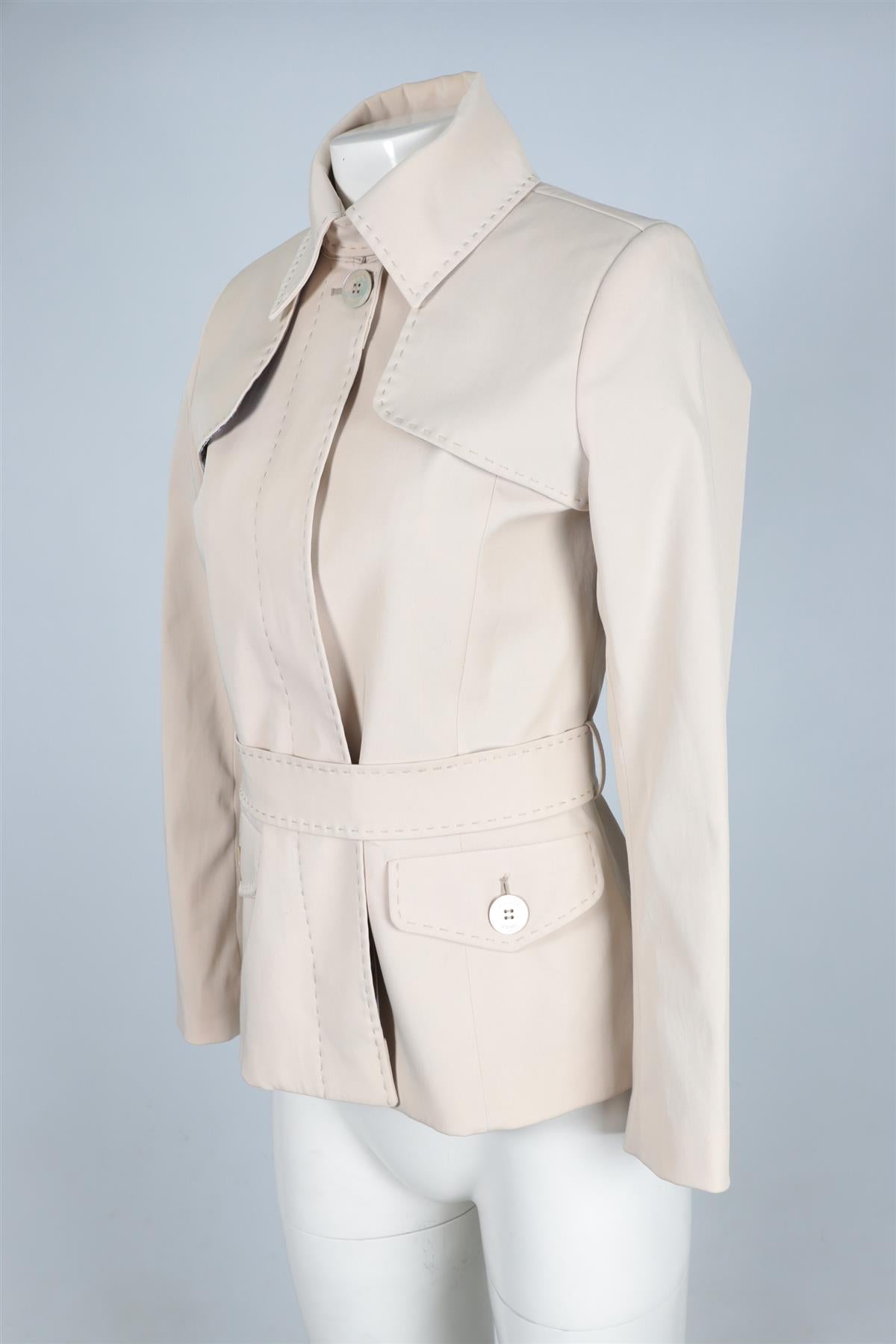 EMILIO PUCCI BEIGE WOVEN JACKET IT 38 UK 6