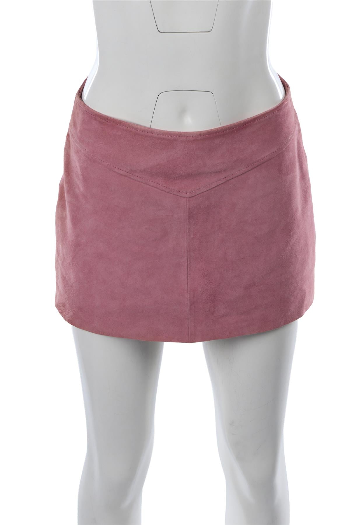 Pink Suede Mini Skirt