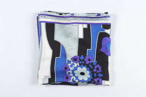 EMILIO PUCCI BLUE SILK SCARF ONE SIZE