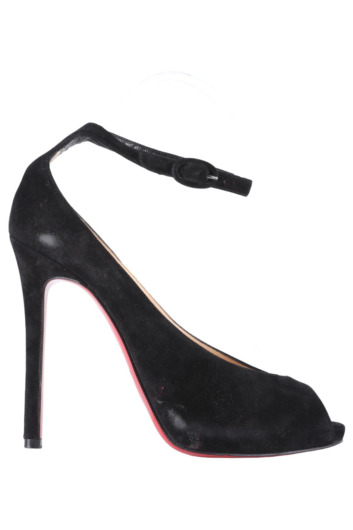CHRISTIAN LOUBOUTIN BLACK SUEDE SANDALS EU 36.5 UK 3.5 US 6.5