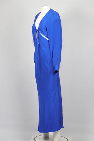 CHRISTOPHER ESBER BLUE SILK MAXI DRESS UK 8