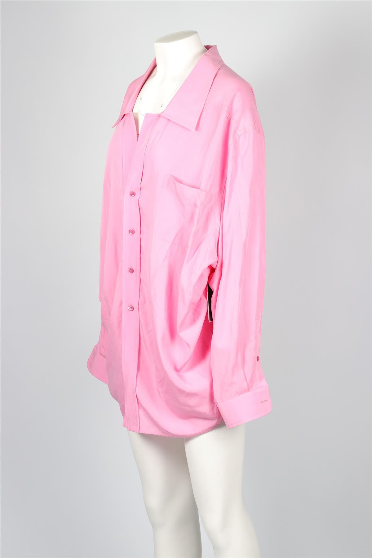 BALENCIAGA PINK WOVEN SHIRT FR 36 UK 8