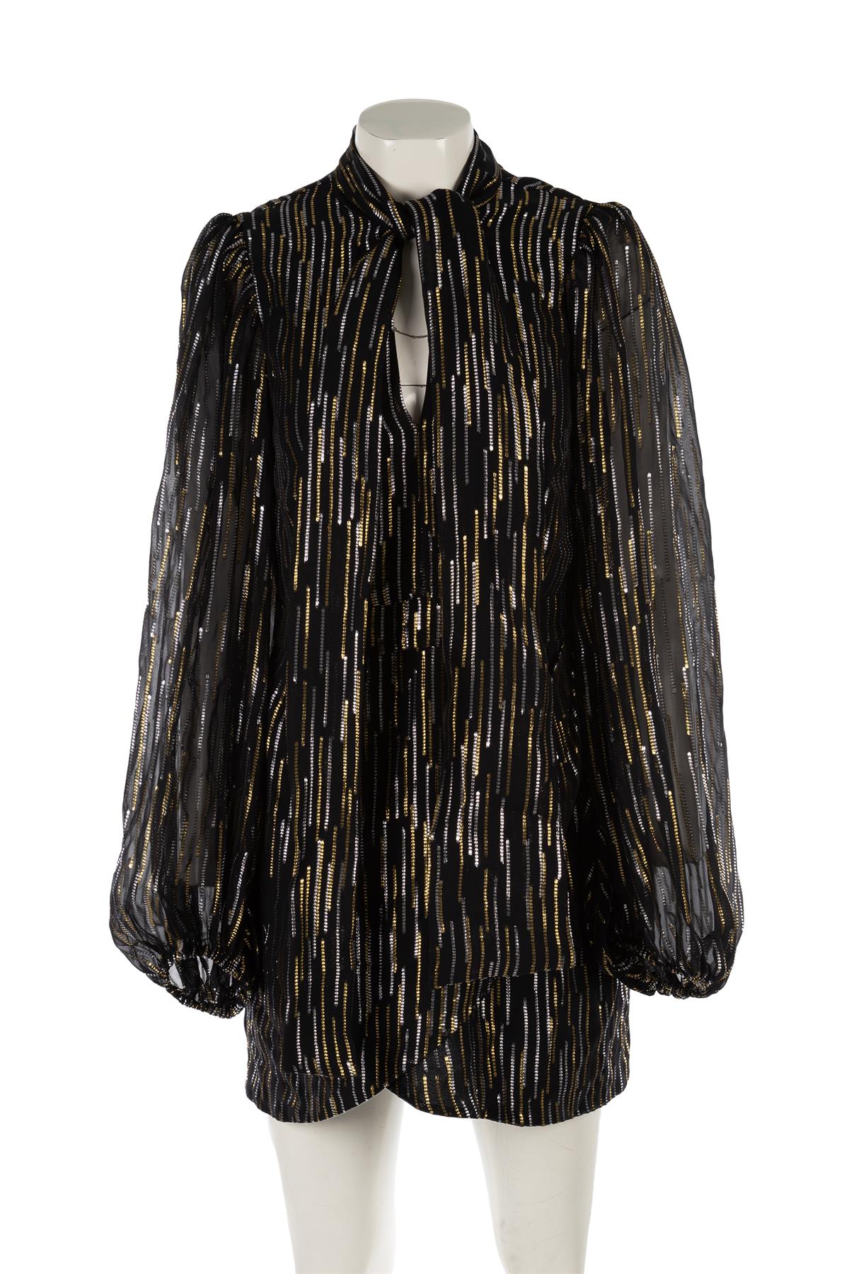 PETER PILOTTO BLACK SILK MINI DRESS UK 10