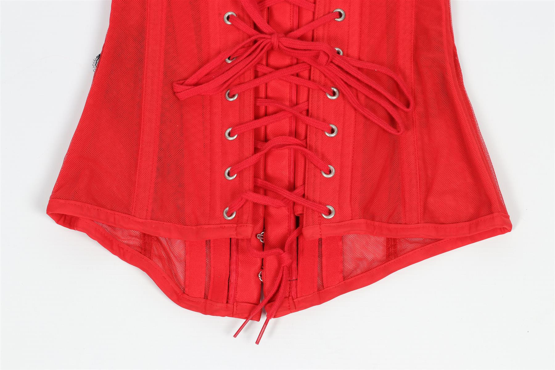 AGENT PROVOCATEUR RED MESH CORSET SMALL A-B