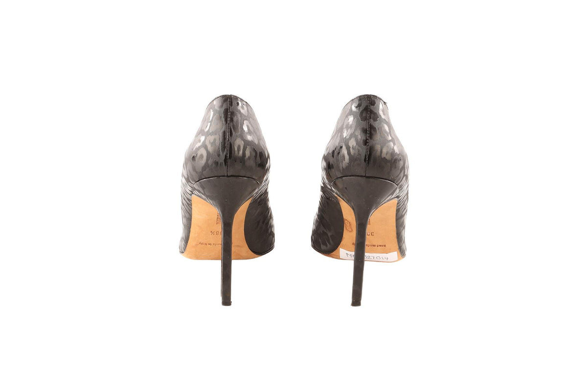 MANOLO BLAHNIK BLACK LEATHER PUMPS EU 38.5 UK 5.5 US 8.5