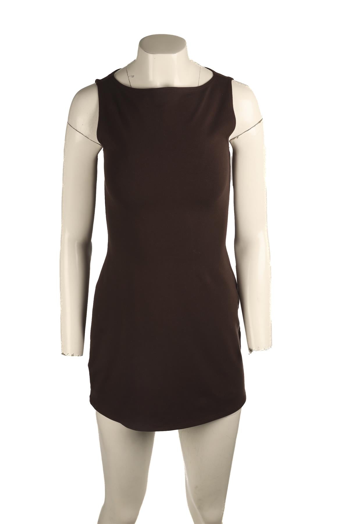 REFORMATION BROWN JERSEY MINI DRESS XSMALL