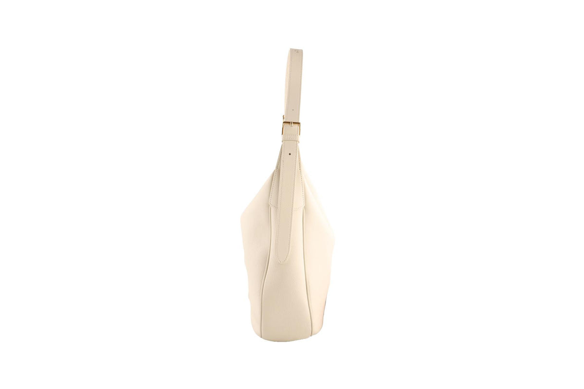 CELINE IVORY HELOISE MEDIUM TRIOMPHE LEATHER SHOULDER BAG