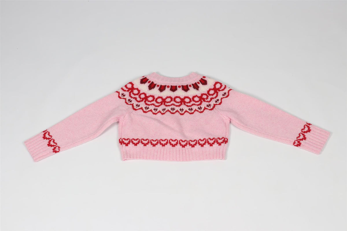 LOVESHACKFANCY PINK KIDS GIRLS CARDIGAN 4-5 YEARS