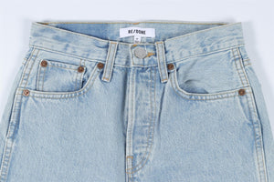 RE/DONE BLUE HIGH RISE STRAIGHT LEG JEANS W24 UK 6