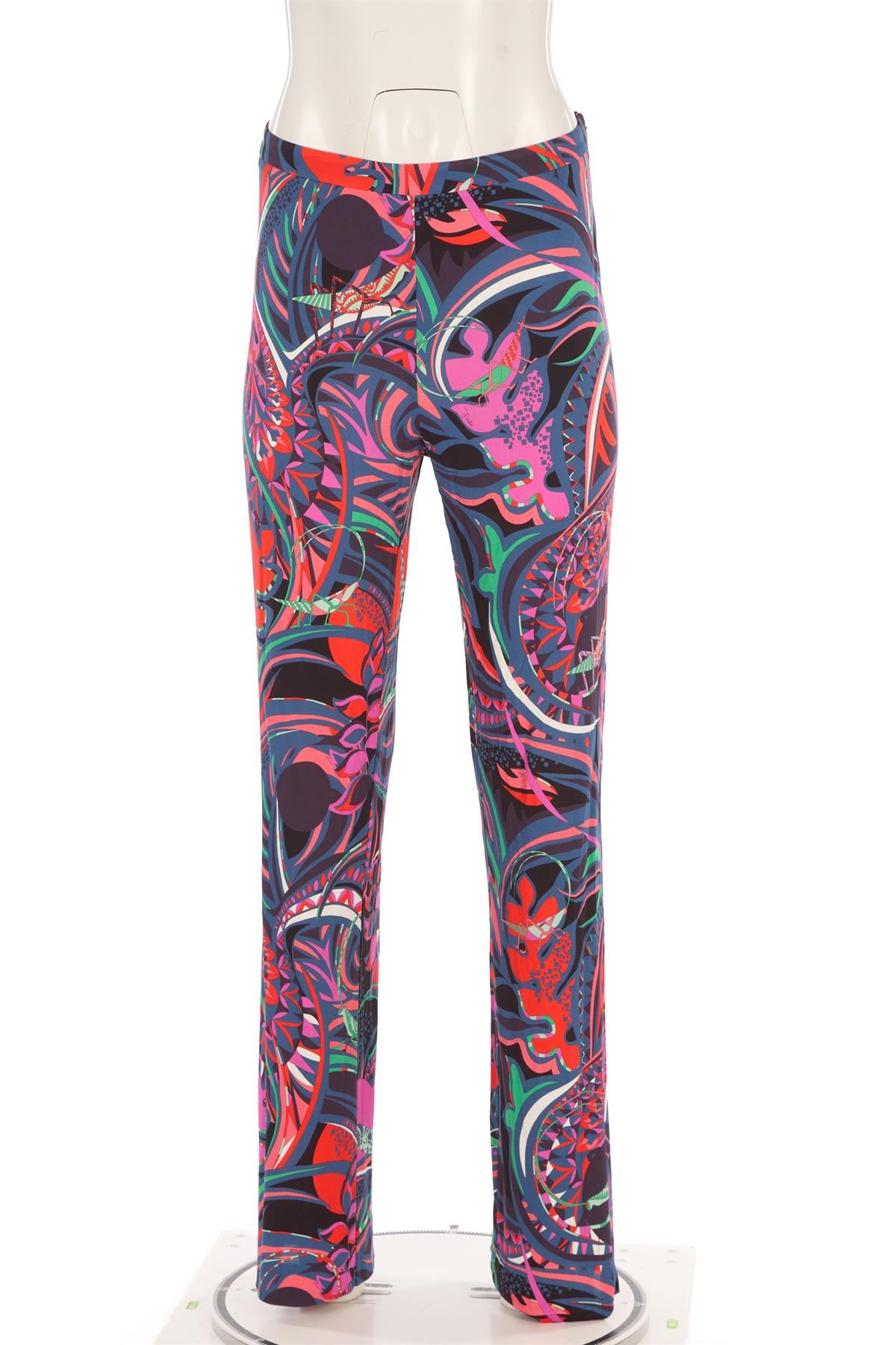EMILIO PUCCI MULTI JERSEY STRAIGHT LEG PANTS IT 46 UK 14