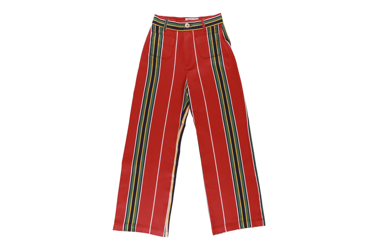 LA VESTE RED COTTON STRAIGHT LEG PANTS SMALL