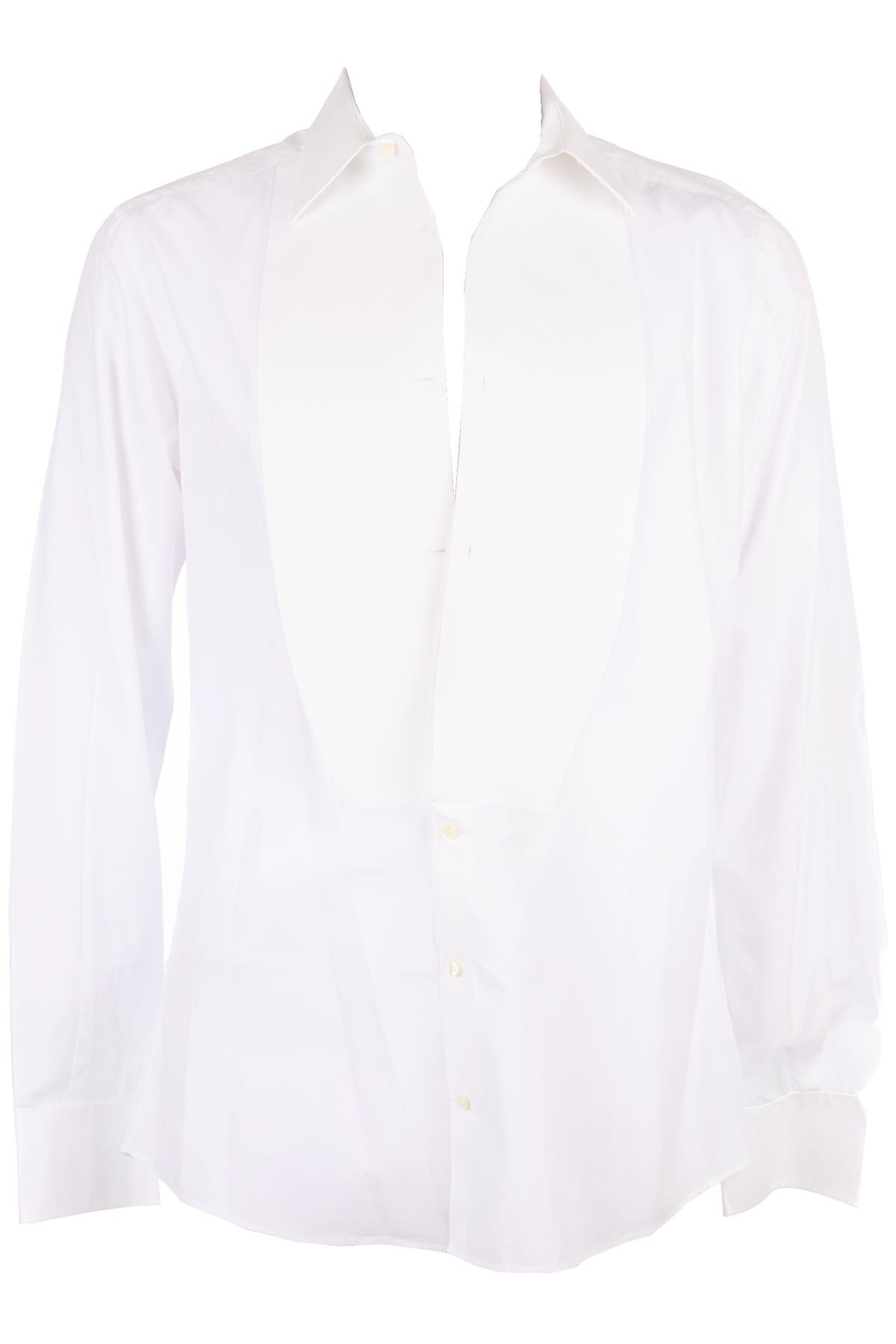 DOLCE & GABBANA WHITE MEN'S COTTON SHIRT EU COLLAR 42 UK 16