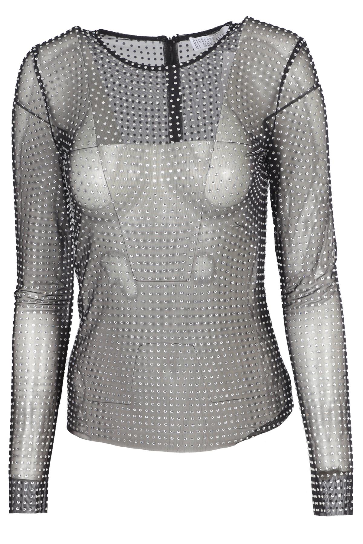 GIUSEPPE DI MORABITO BLACK MESH TOP IT 40 UK 8