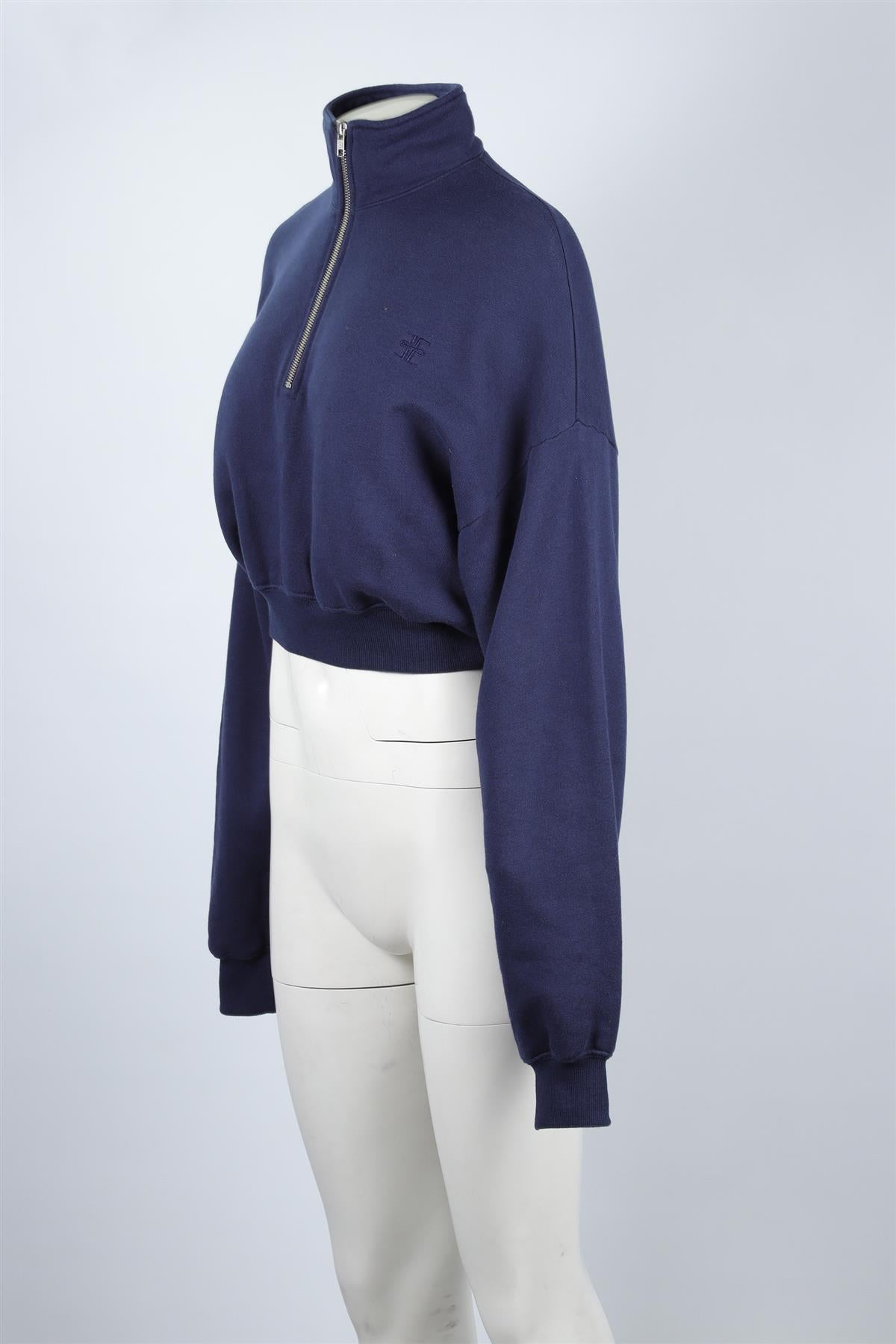 ETERNE NAVY COTTON SWEATSHIRT SMALL