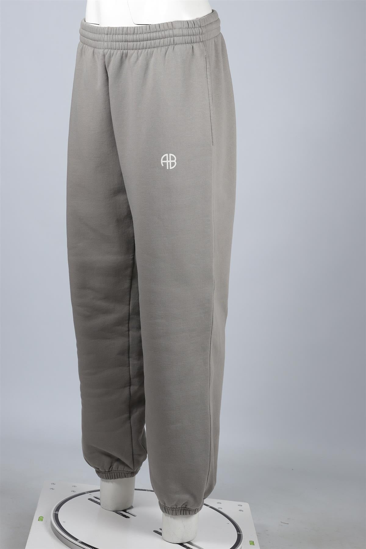 ANINE BING GREY COTTON TRACK PANTS MEDIUM