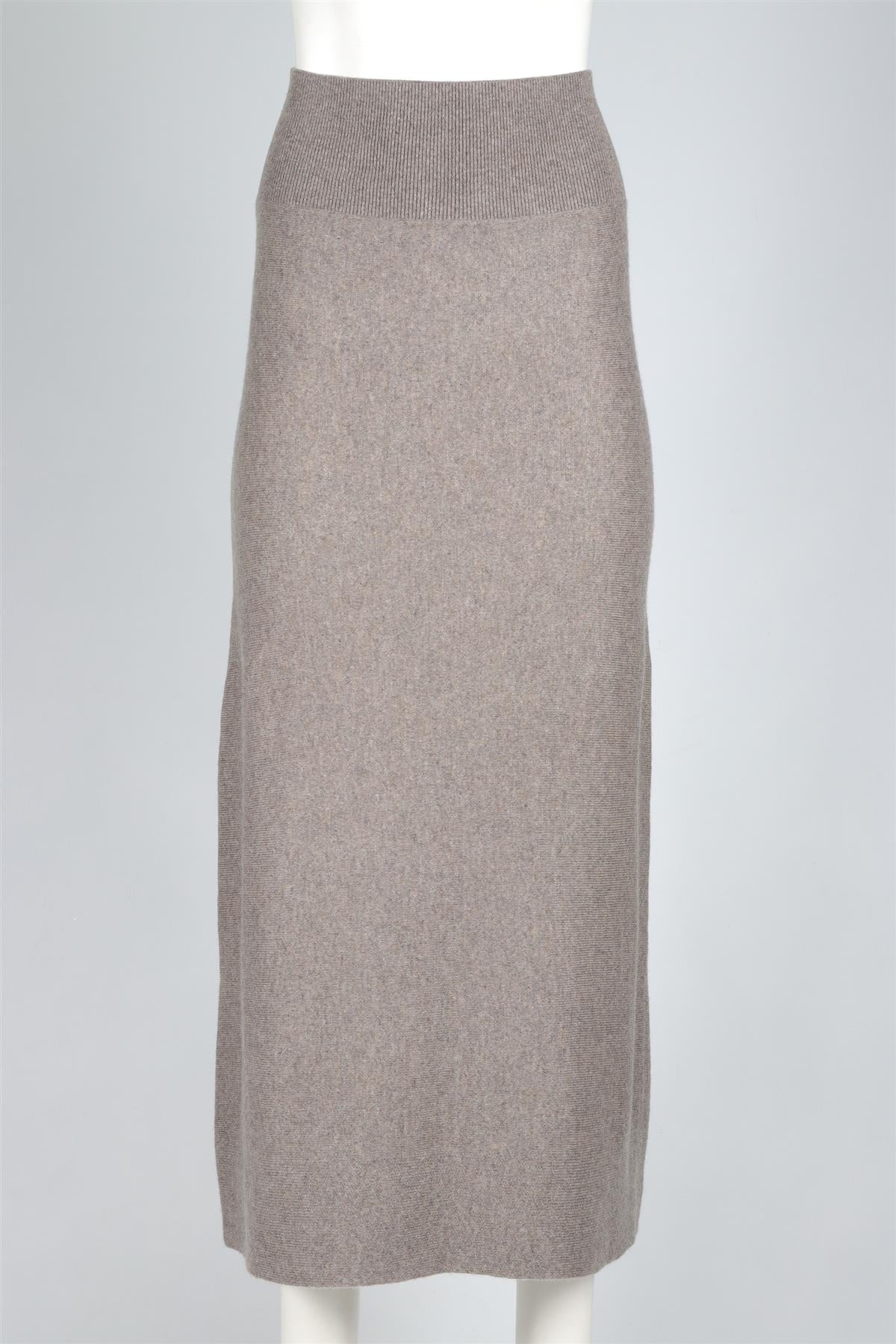 NAKED CASHMERE TAUPE CASHMERE MAXI SKIRT XSMALL