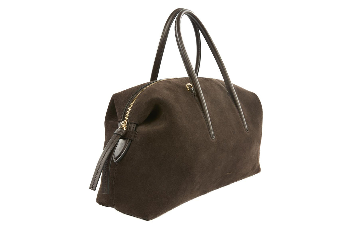 DEMELLIER BROWN THE STOCKHOLM MEDIUM SUEDE TOTE BAG