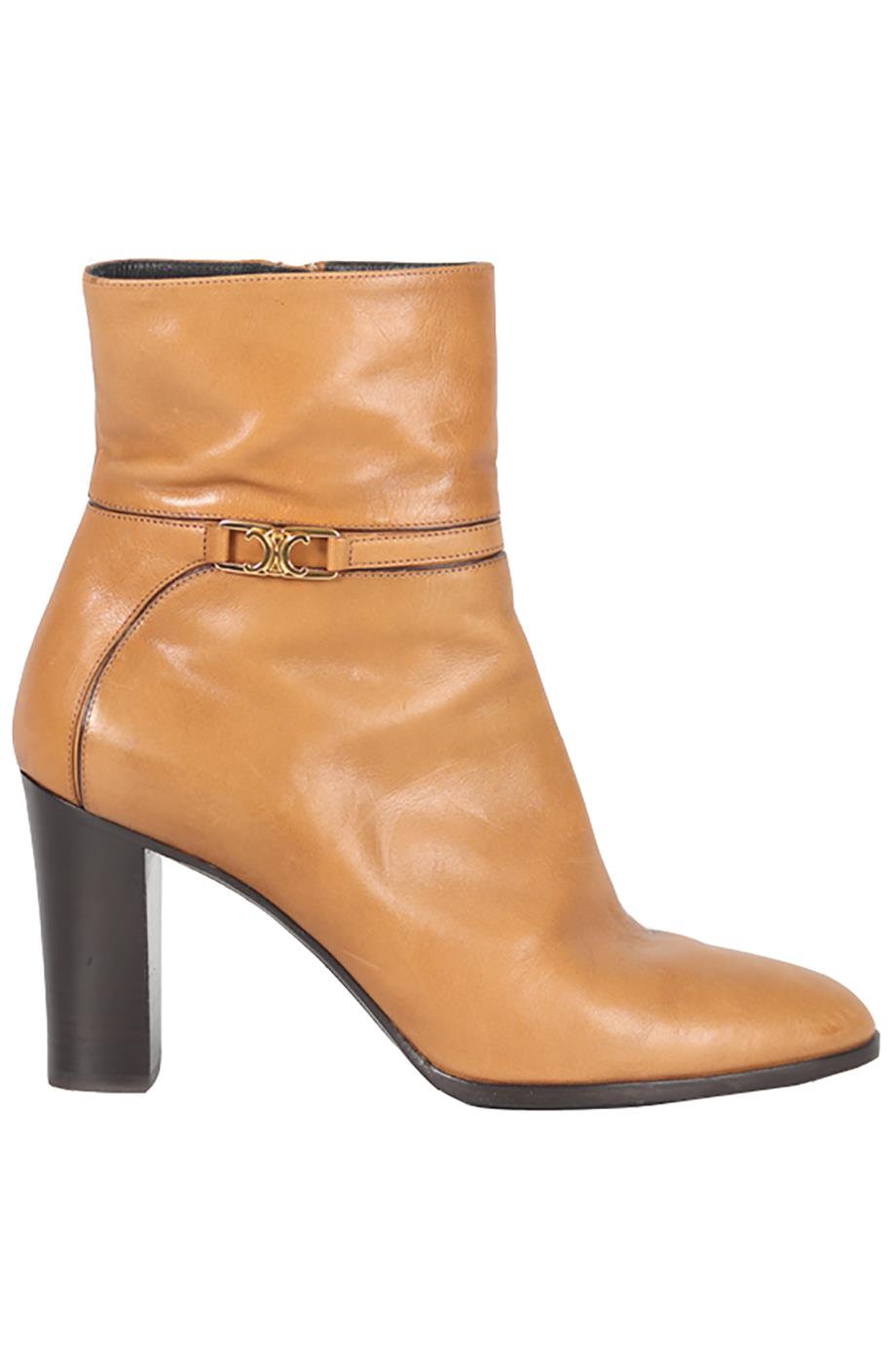 CELINE CLAUDE LEATHER ANKLE BOOTS EU 40 UK 7 US 10