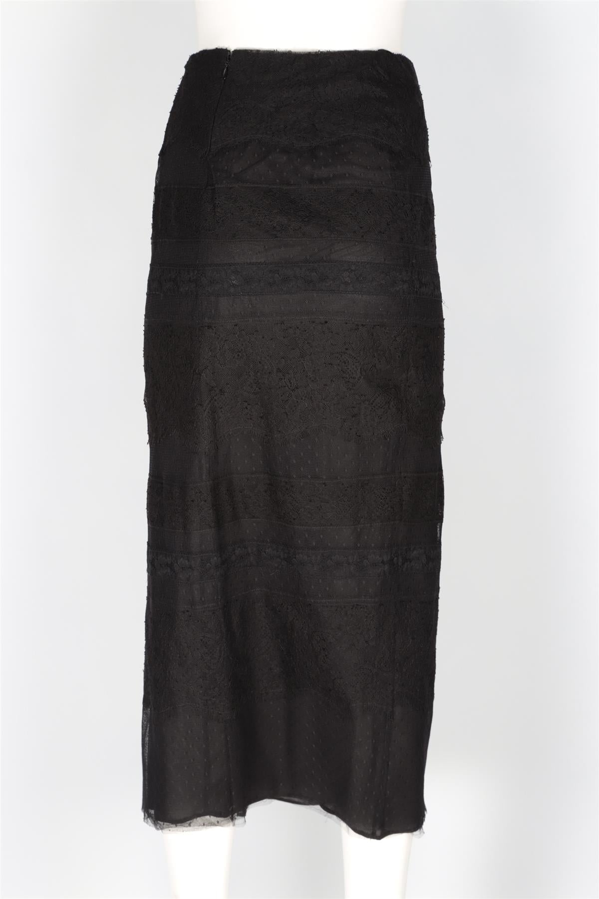 VALENTINO BLACK LACE MAXI SKIRT IT 42 UK 10