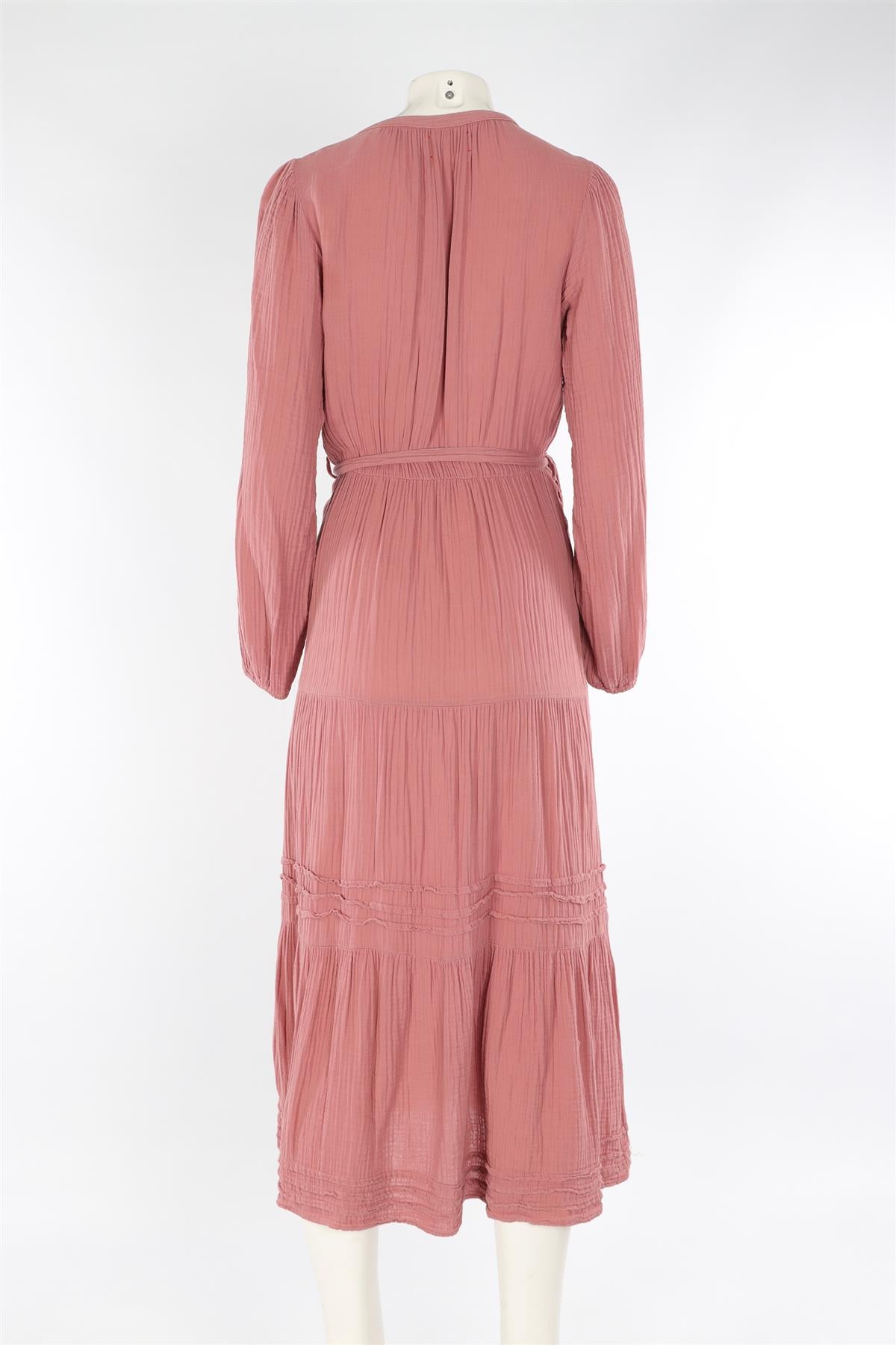 XIRENA PINK COTTON MAXI DRESS SMALL