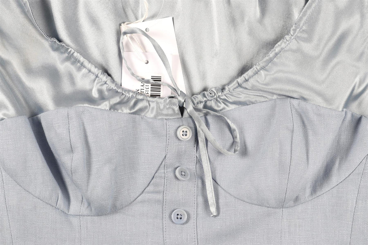 REFORMATION BLUE LINEN TOP US 2 UK 6