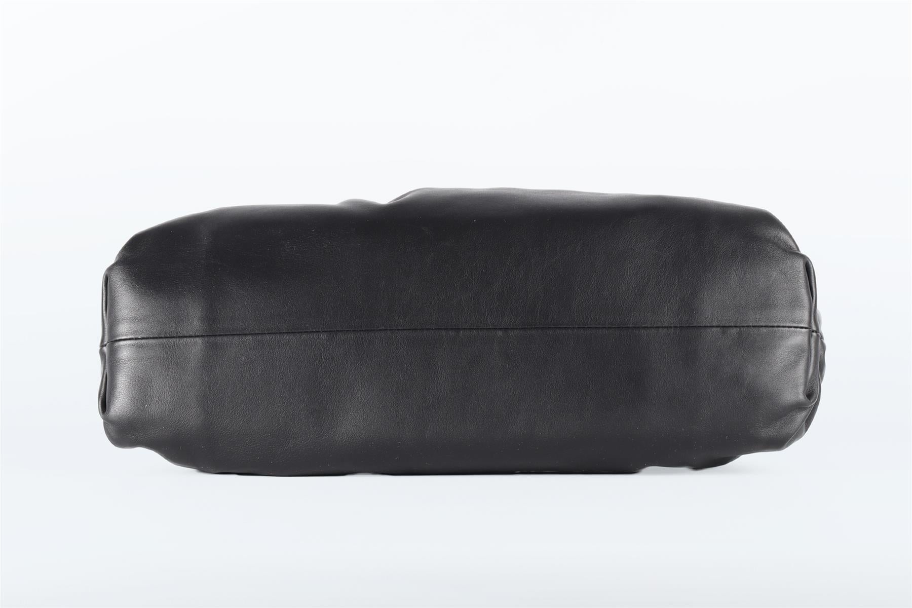 BOTTEGA VENETA BLACK THE POUCH LARGE LEATHER CLUTCH