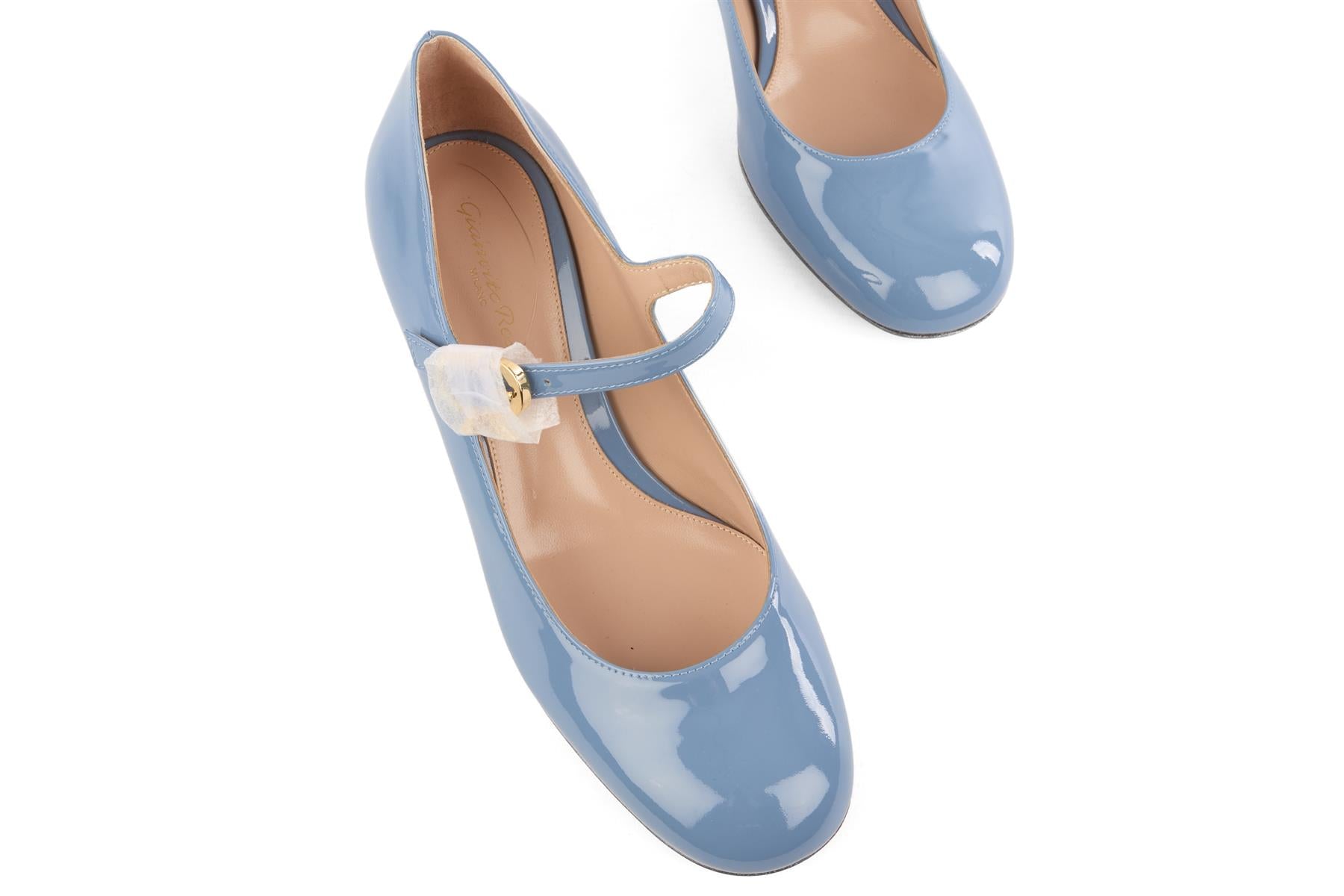 GIANVITO ROSSI BLUE PATENT LEATHER PUMPS  EU 39 UK 6 US 9