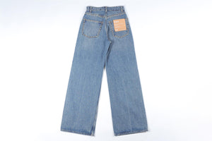 REFORMATION BLUE HIGH RISE WIDE LEG JEANS W24 UK 6