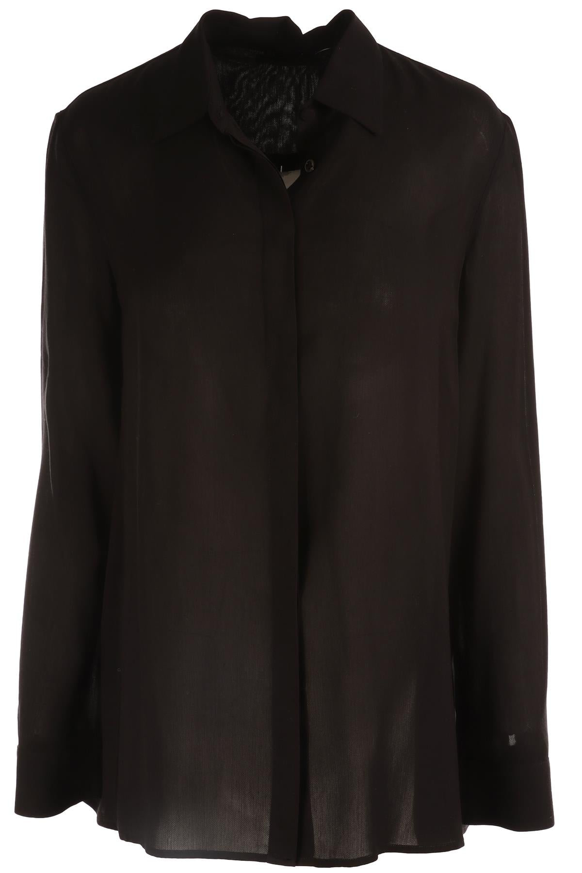 THE ROW BLACK WOVEN SHIRT XSMALL