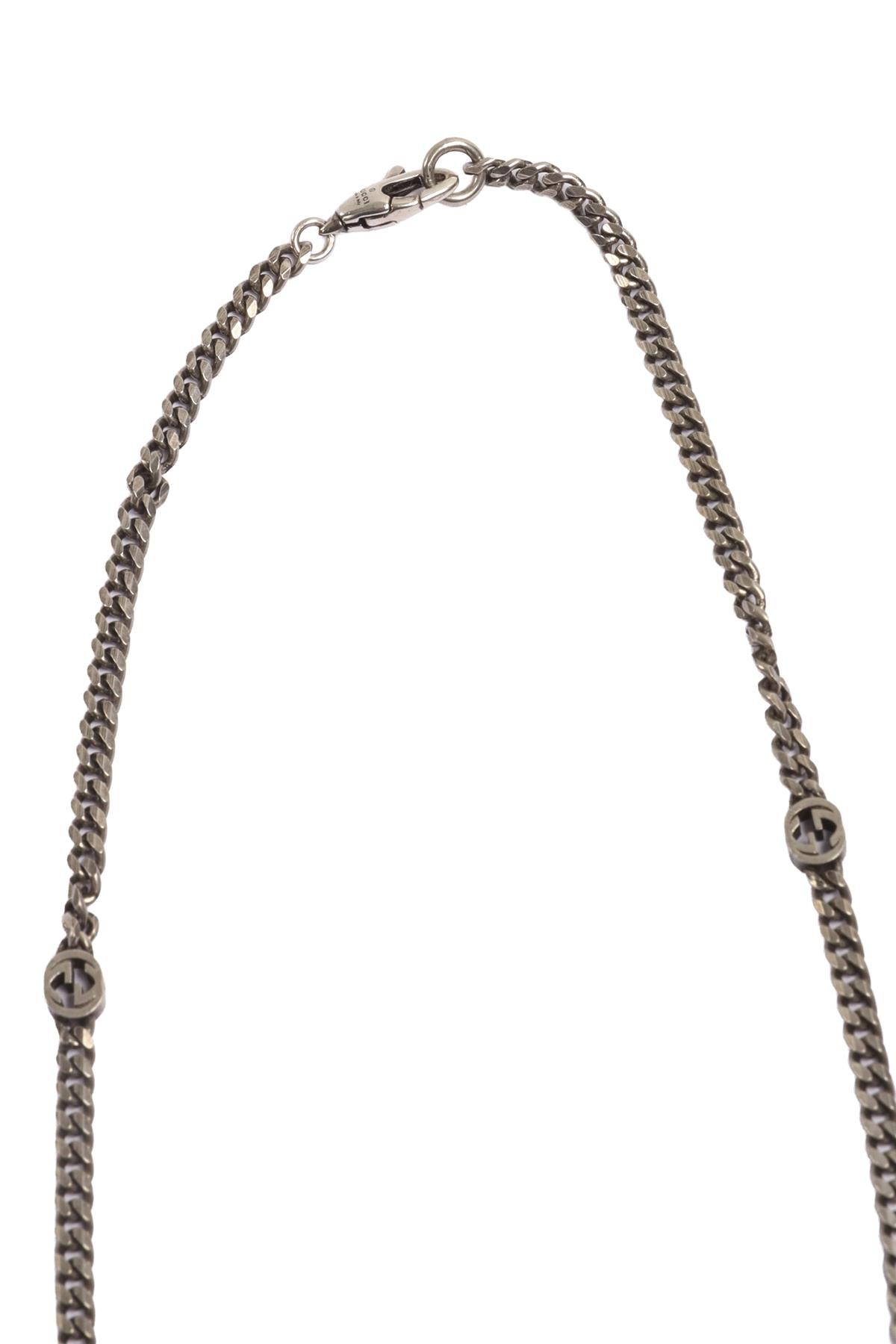 GUCCI SILVER GG STERLING SILVER CHAIN NECKLACE