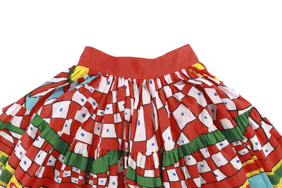 DOLCE & GABBANA MULTI COTTON MINI SKIRT IT 38 UK 6