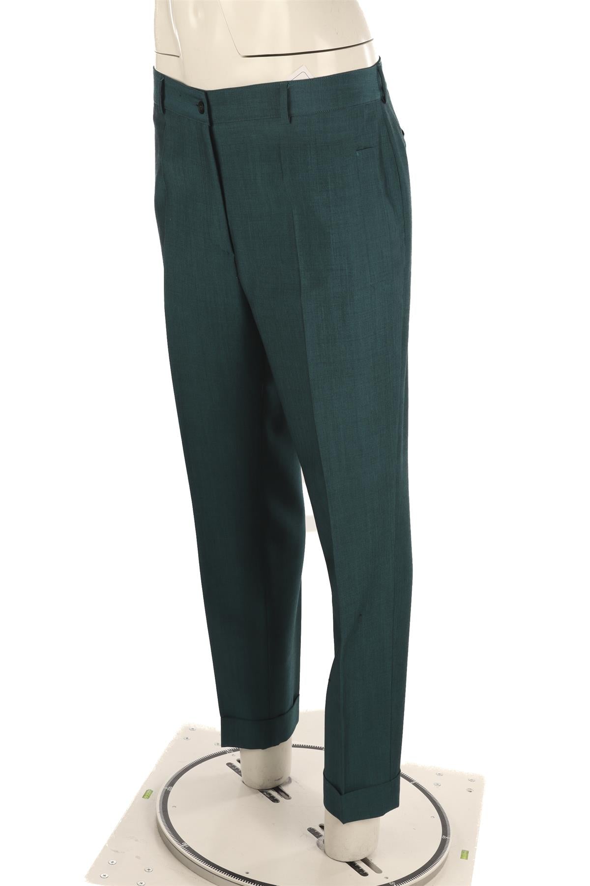 BOTTEGA VENETA BLUE WOOL TAPERED LEG PANTS IT 44 UK 12