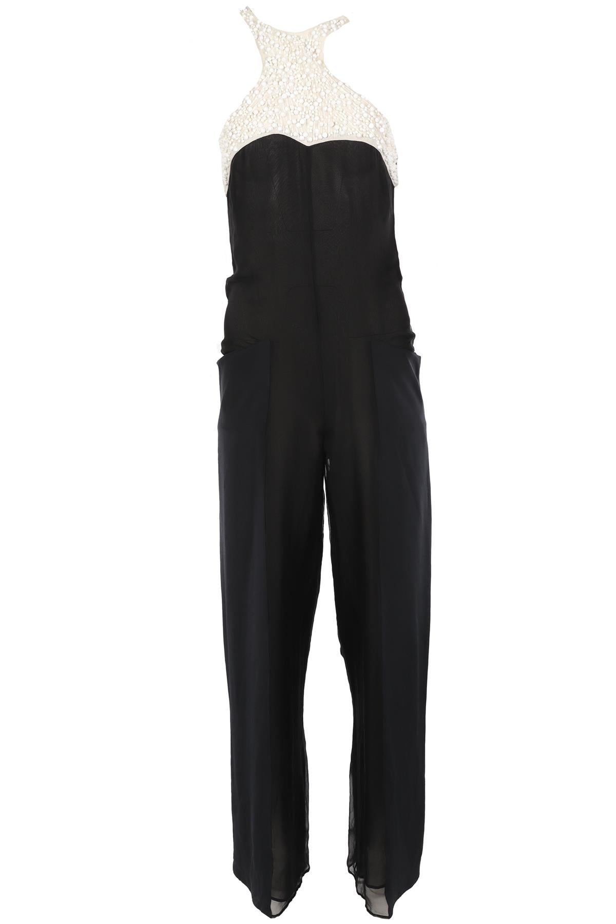 EMILIO PUCCI BLACK SILK JUMPSUIT IT 40 UK 8